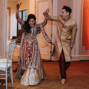 Indian wedding in Chicago venue. Decorations are available in-house.