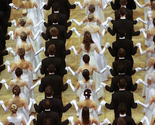 Dancers perform during the opening ceremony of the Opera Ball in Vienna